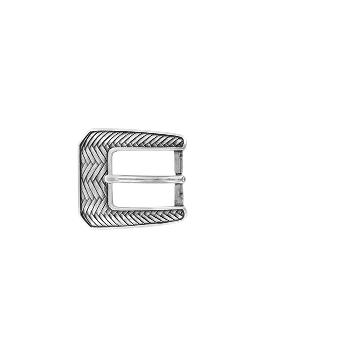 1 inch Silver Woven Buckle Set