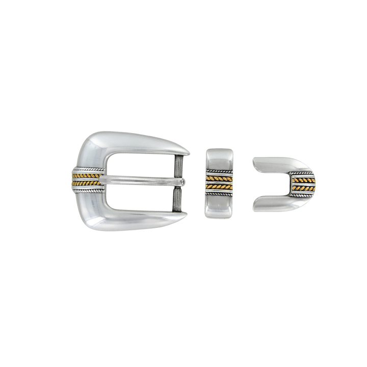 1 inch Two-Tone Polished Belt Buckle Set