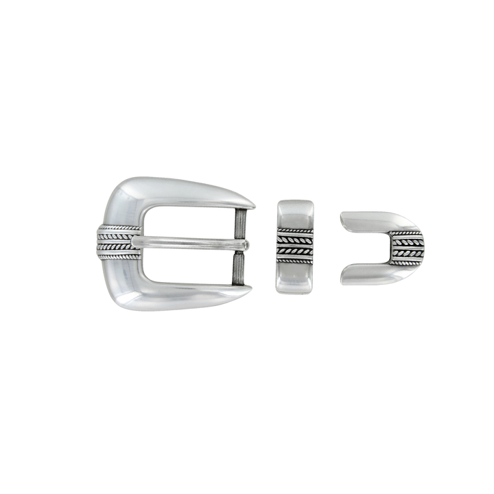 1 inch Silver Western Belt Buckle Set