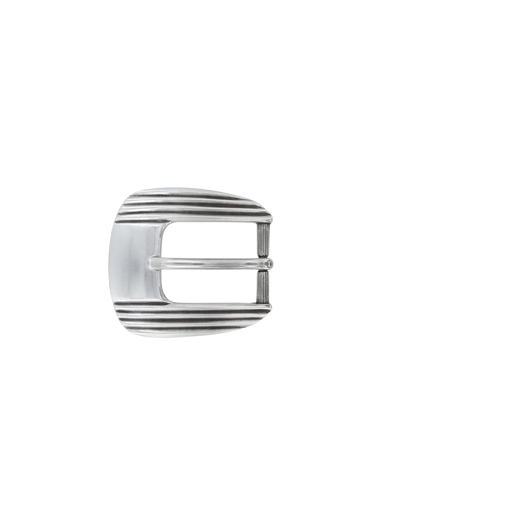 1 inch Silver Striped Western Buckle Set