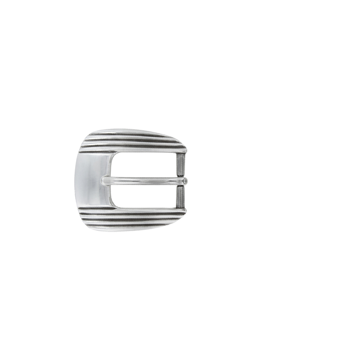 1 inch Silver Striped Western Buckle Set