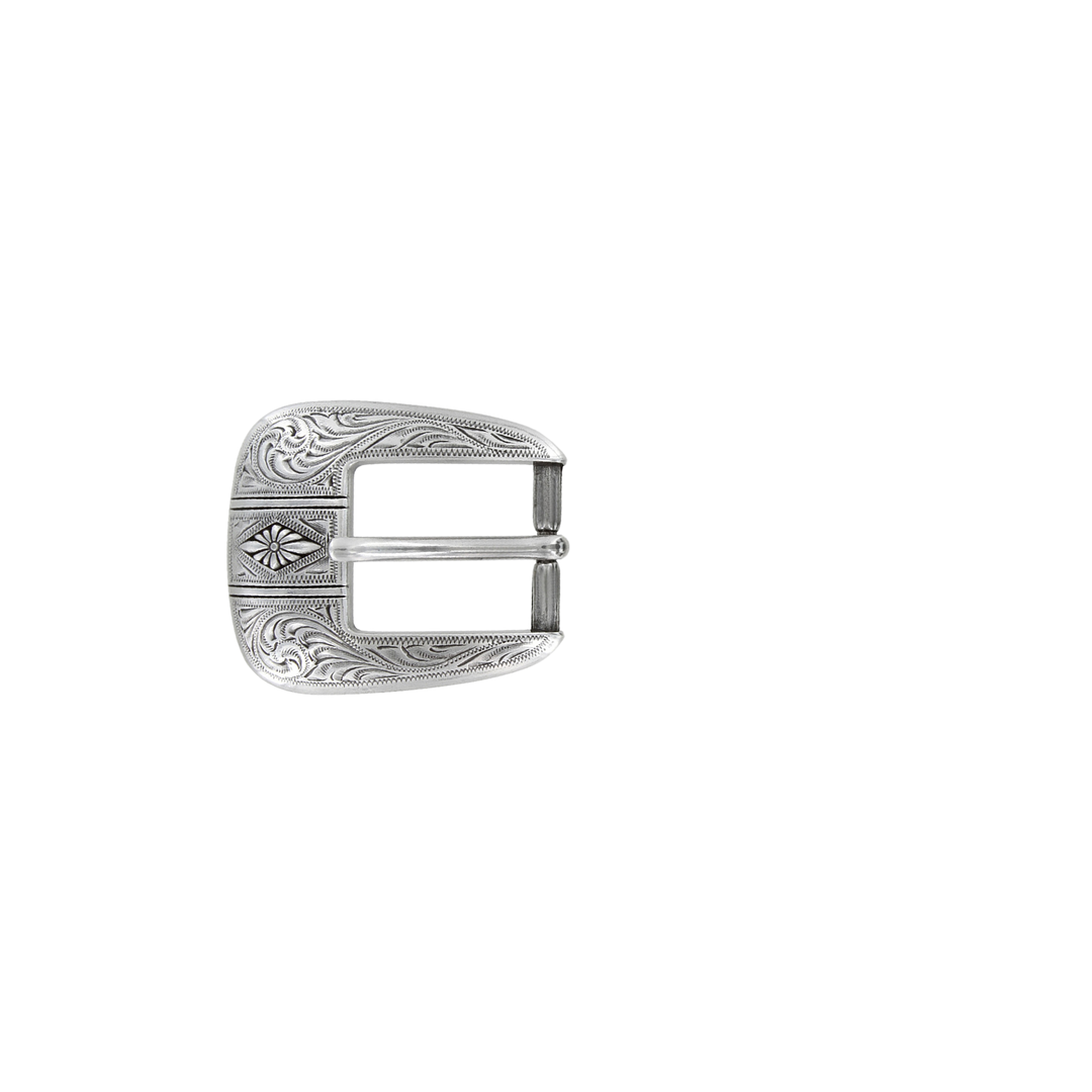 1 inch Engraved Silver Western Buckle Set