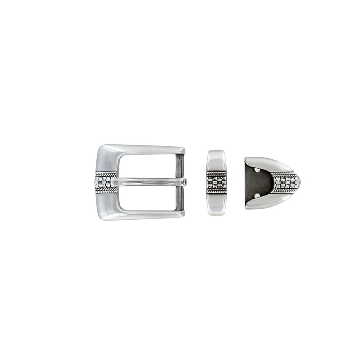 1 inch Silver Patterned Western Buckle Set