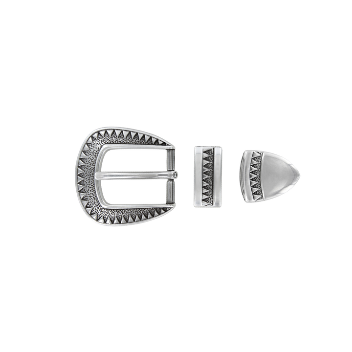 1 inch Silver Triangle Pattern Buckle Set