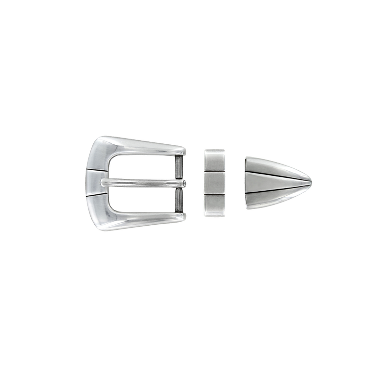 1 inch Silver Modern Buckle Set