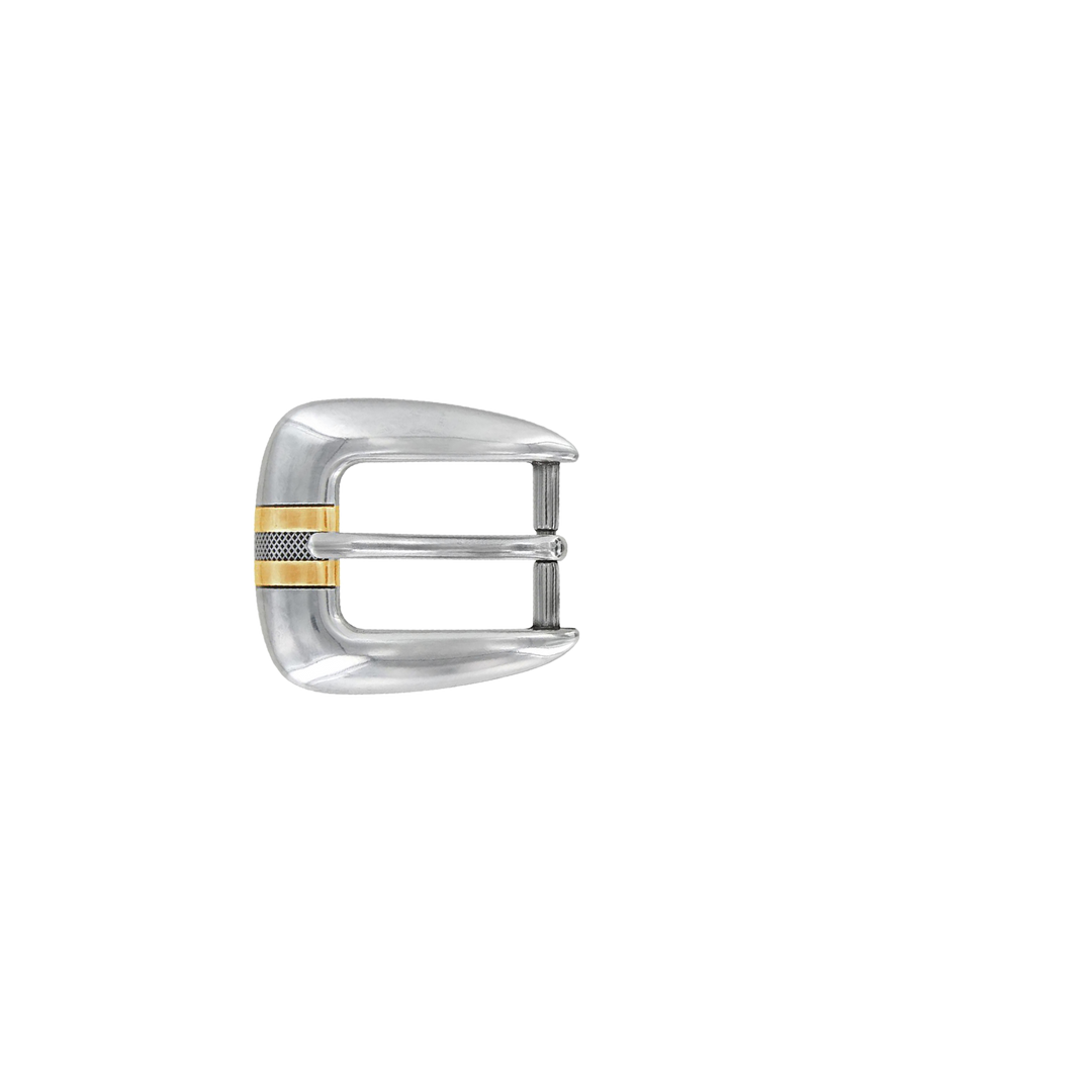 1 inch Silver Gold Accent Belt Buckle Set