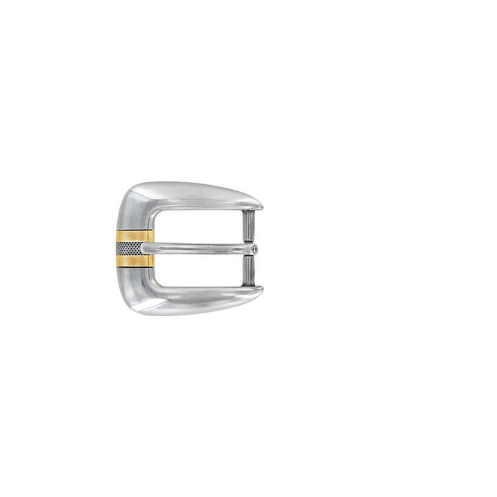 1 inch Silver Gold Accent Belt Buckle Set