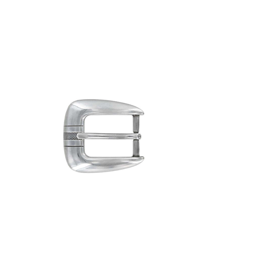 1 inch Silver Black Accent Belt Buckle Set