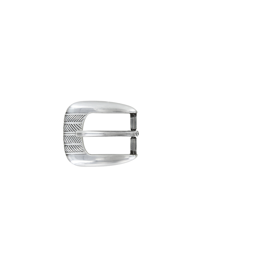1 inch Engraved Silver Belt Buckle Set