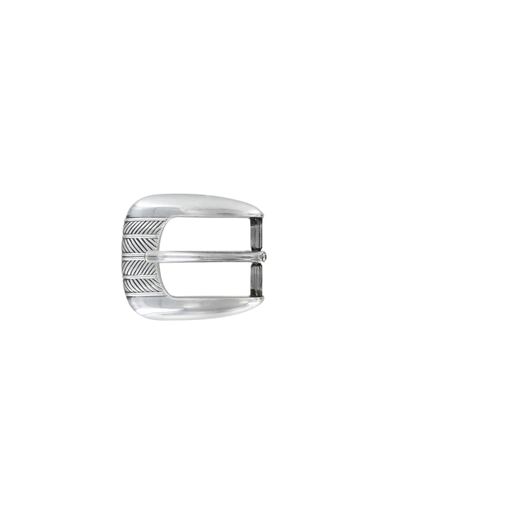 1 inch Engraved Silver Belt Buckle Set