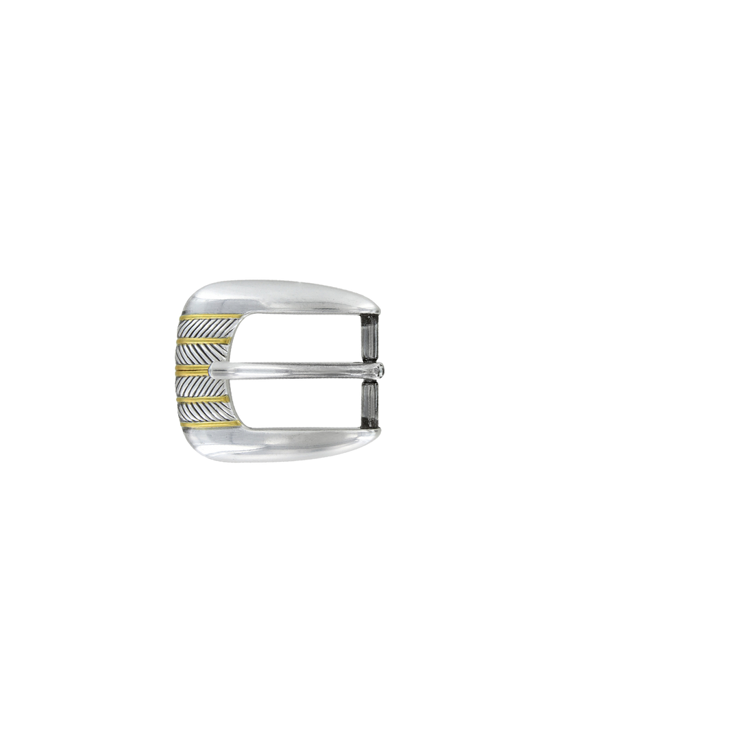 1 inch Two-Tone Engraved Belt Buckle Set