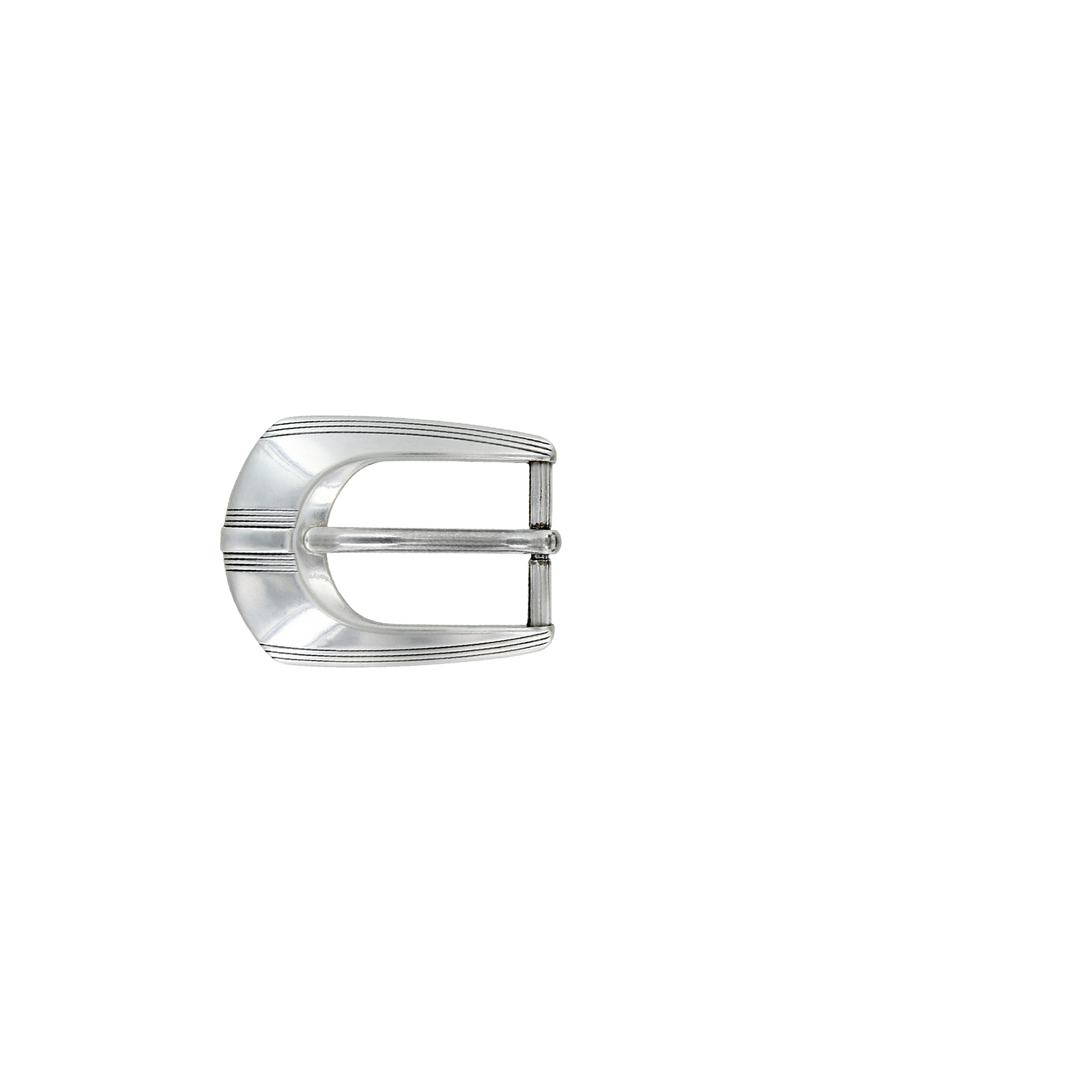 1 inch Classic Stripe Silver Belt Buckle Set