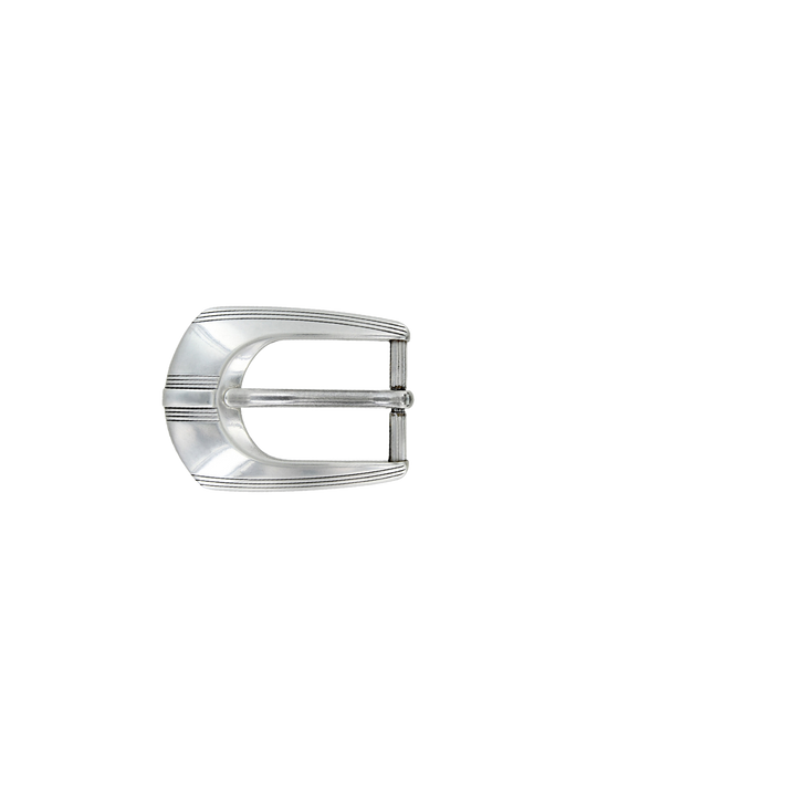 1 inch Classic Stripe Silver Belt Buckle Set