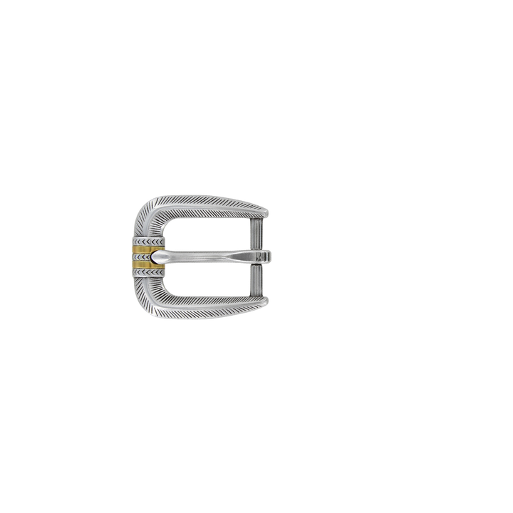 1 inch Two-Tone Chevron Engraved Belt Buckle Set