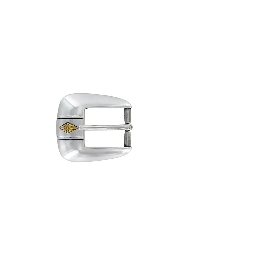 1 inch Two-Tone Floral Inlay Belt Buckle Set