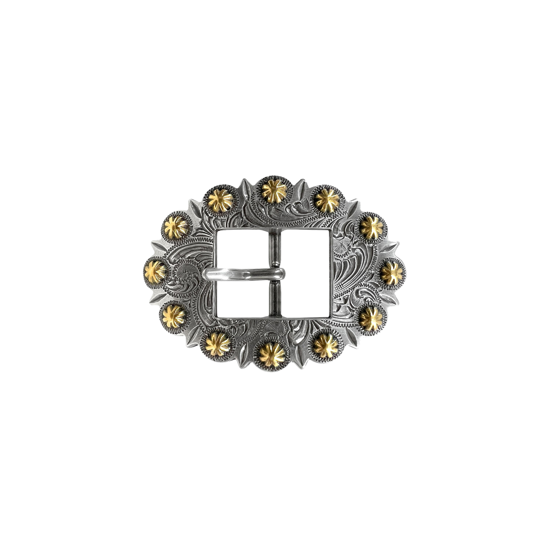1 inch Western Floral Oval Belt Buckle