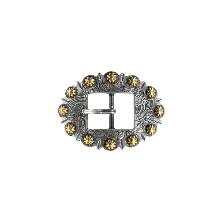1 inch Western Floral Oval Belt Buckle