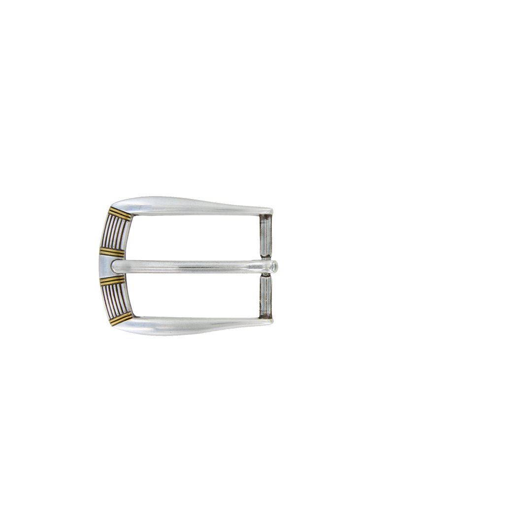 1-1/8 inch Two-Tone Metal Belt Buckle Set
