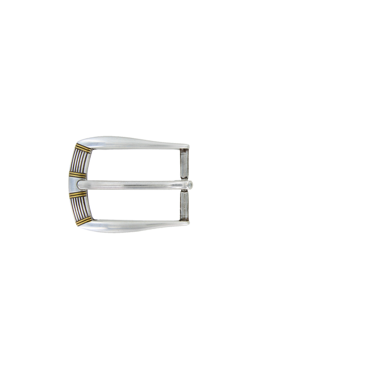 1-1/8 inch Two-Tone Metal Belt Buckle Set
