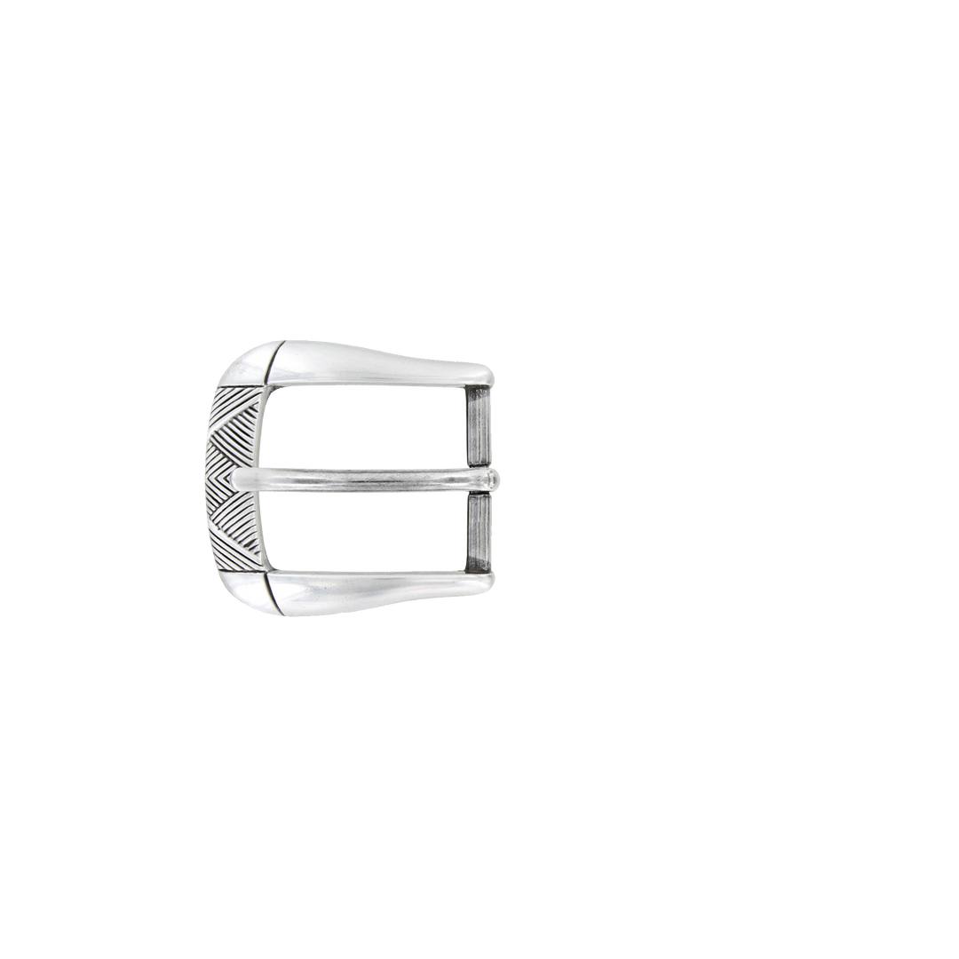 1-1/8 inch Silver Metal Belt Buckle Set