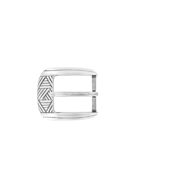 1-1/8 inch Engraved Silver Belt Buckle Set