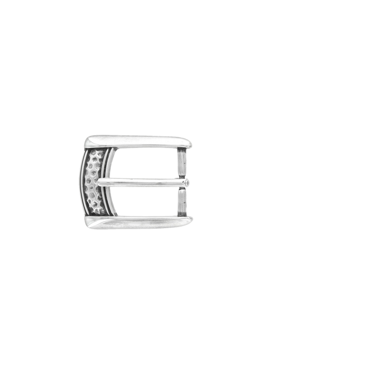 1-1/8 inch Hammered Silver Belt Buckle Set