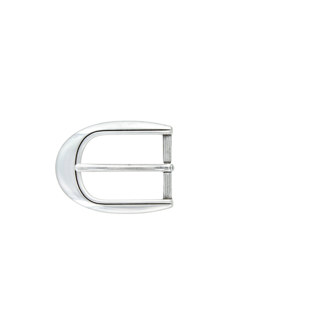1-1/8 inch Polished Silver Belt Buckle Set