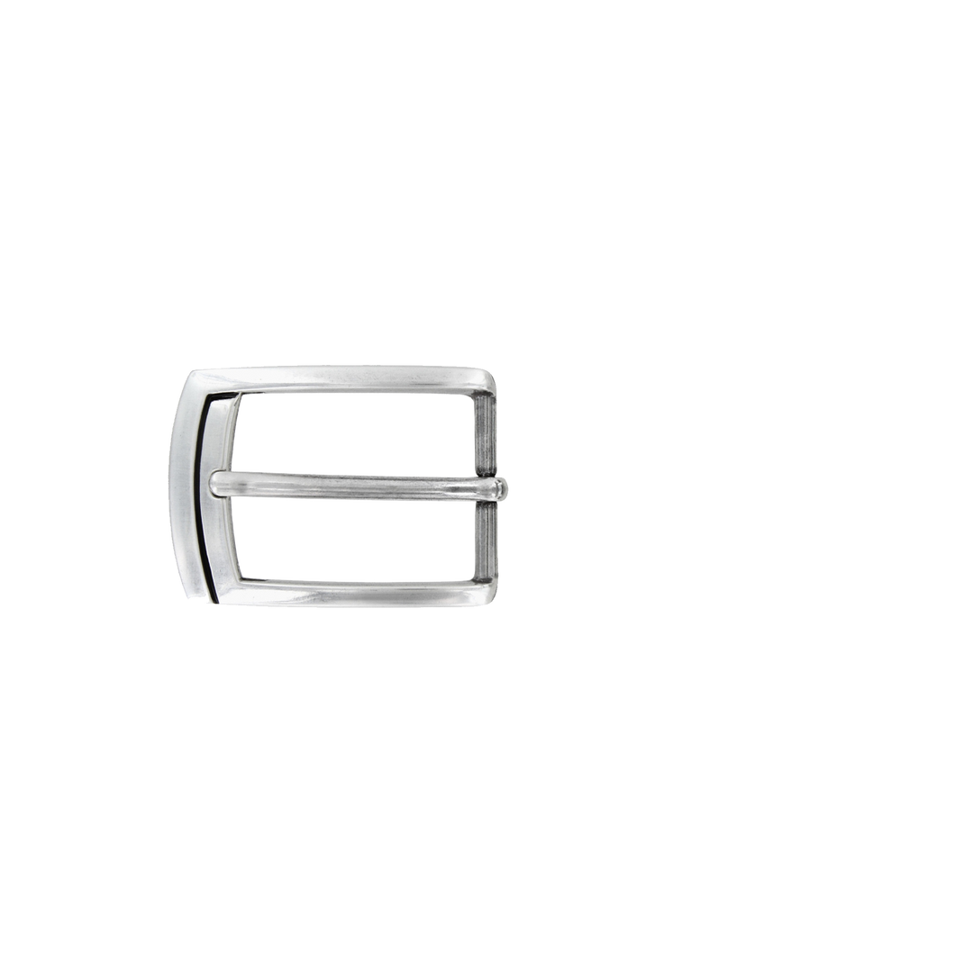 1-1/8 inch Premium Silver Belt Buckle Set