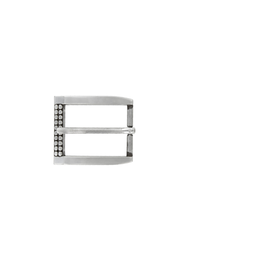 1-1/8 inch Studded Silver Belt Buckle Set