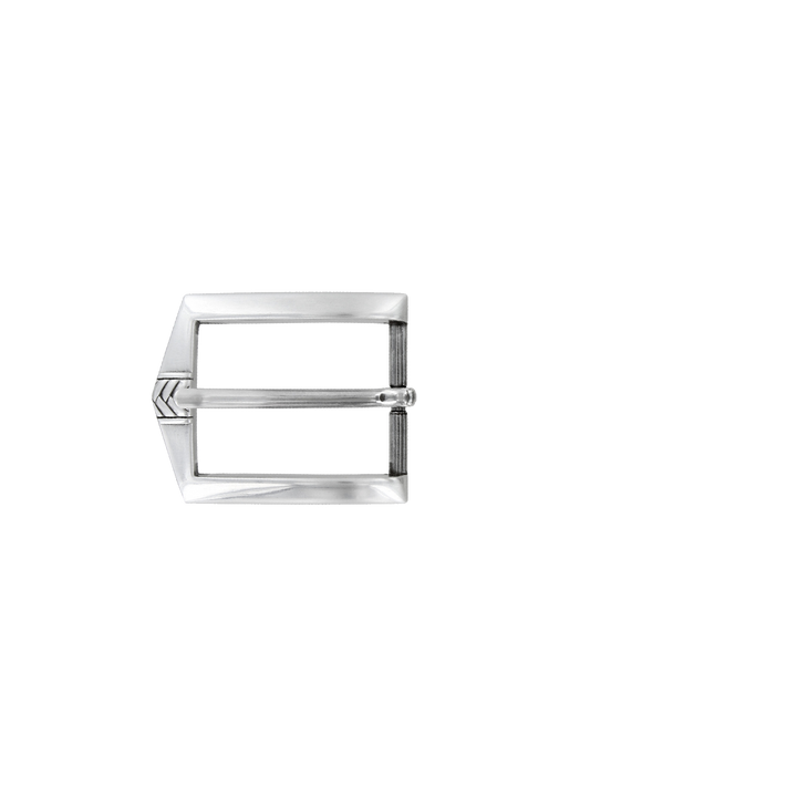 1-1/8 inch Chevron Silver Belt Buckle Set