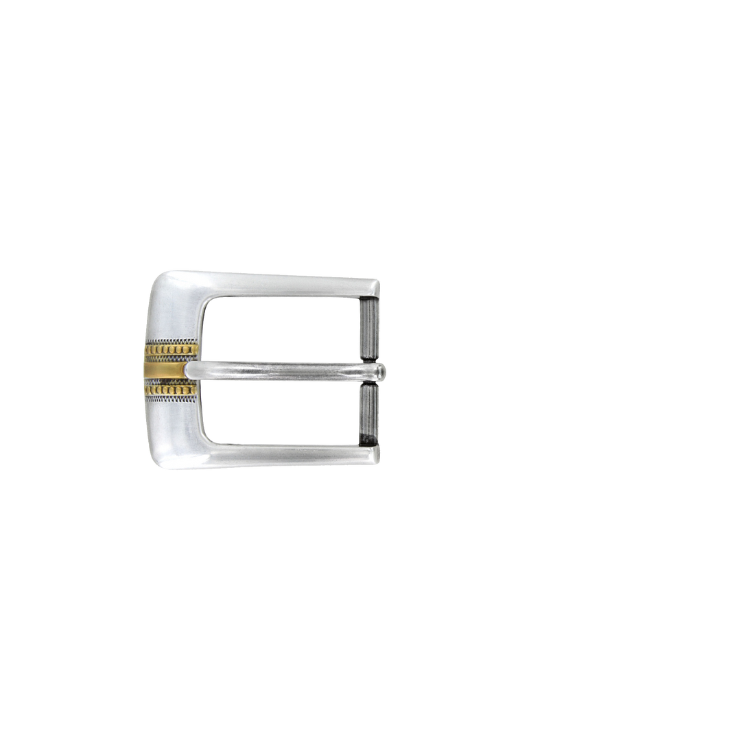 1-1/8 inch Vintage Silver & Gold Belt Buckle Set