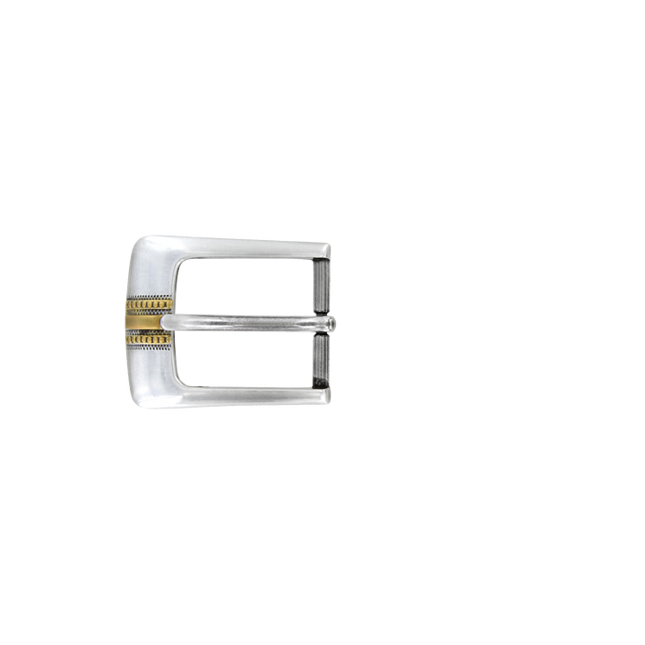 1-1/8 inch Vintage Silver & Gold Belt Buckle Set