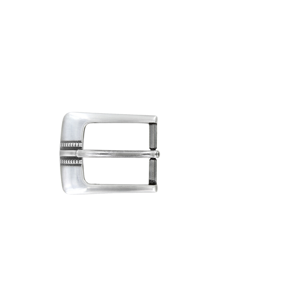 1-1/8 inch Vintage-Style Silver Belt Buckle Set