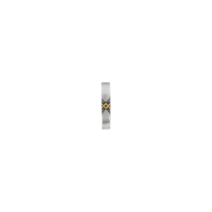 1-1/8 inch Two-Tone Cross-Etched Belt Buckle Set