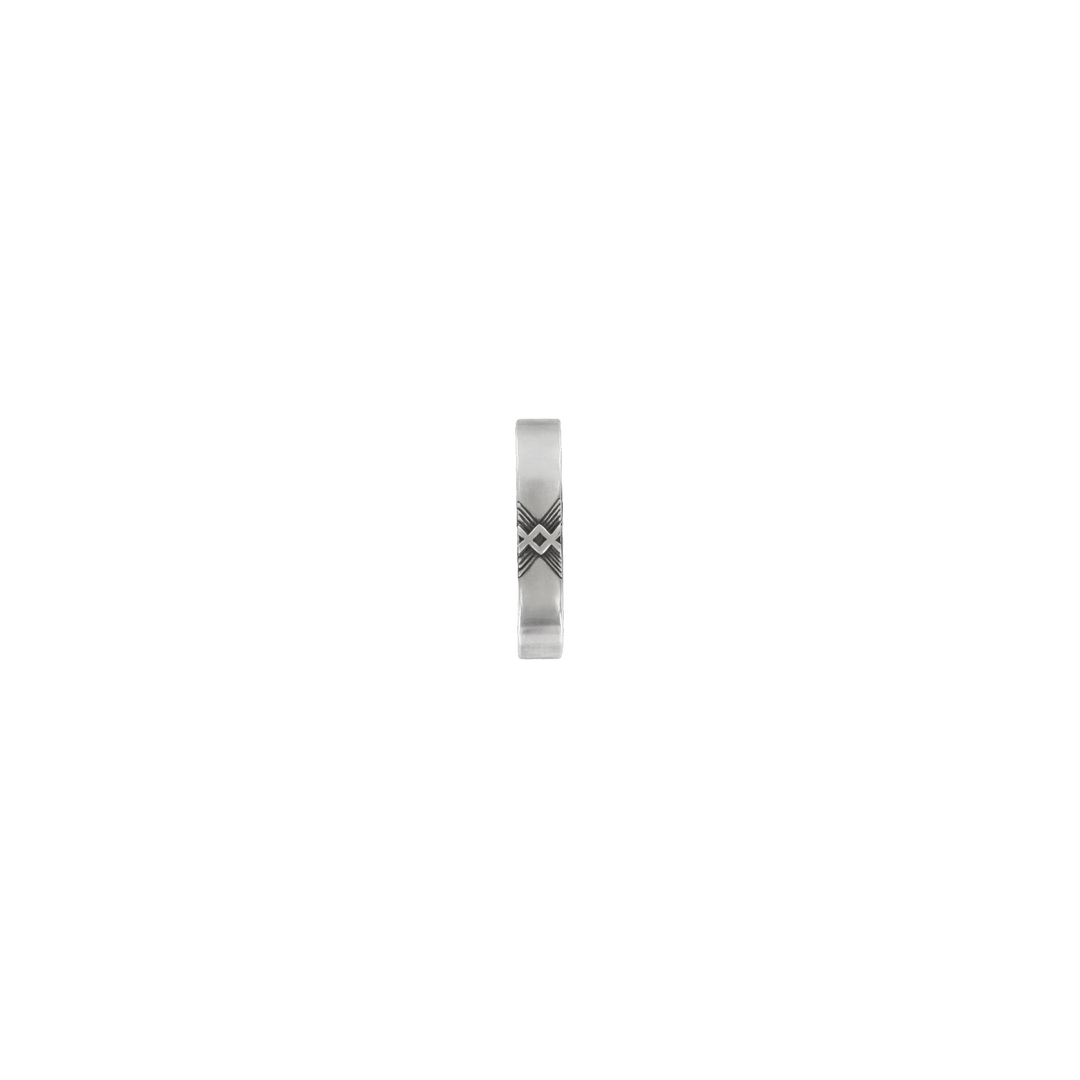 1-1/8 inch Cross-Etched Silver Belt Buckle Set