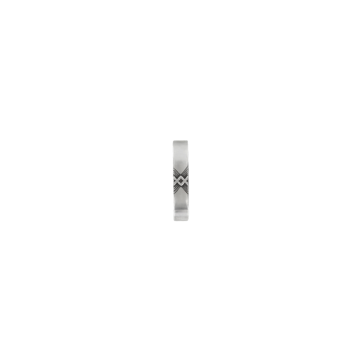 1-1/8 inch Cross-Etched Silver Belt Buckle Set