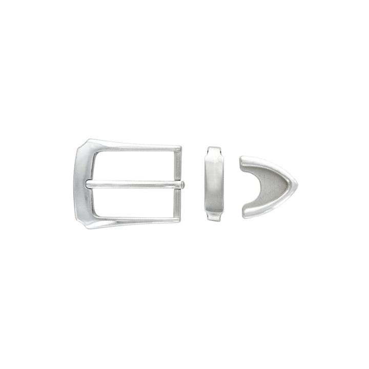 1-1/8 inch Plain Silver Belt Buckle Set