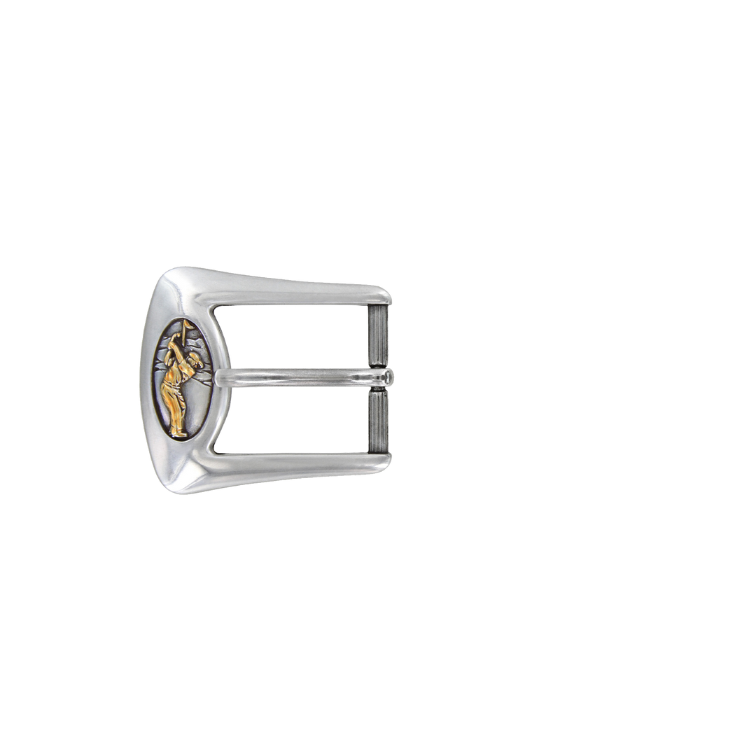 1-1/8 inch Antique Silver Golf Belt Buckle Set