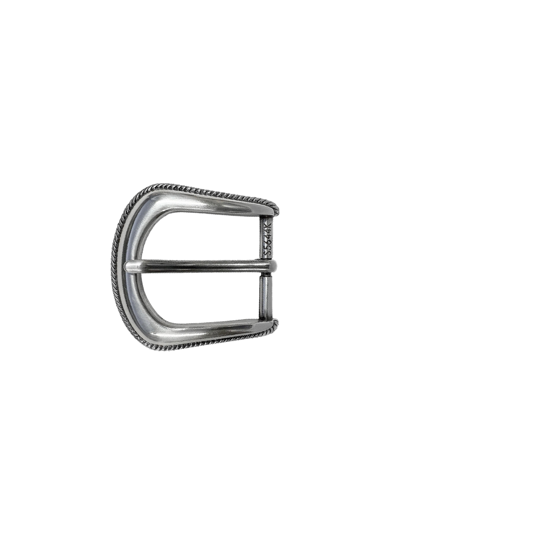 1-1/8 inch Antique Silver Western Rope-Edge Buckle Set