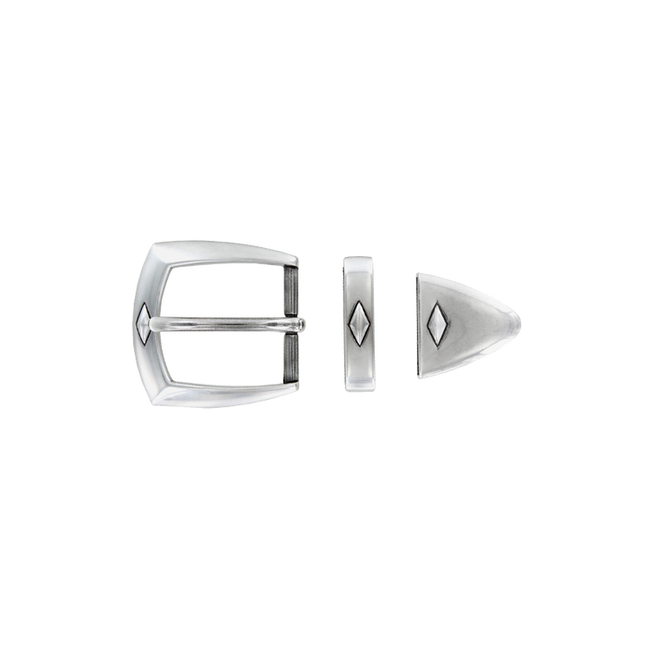 1-1/8 inch Silver Belt Buckle Set