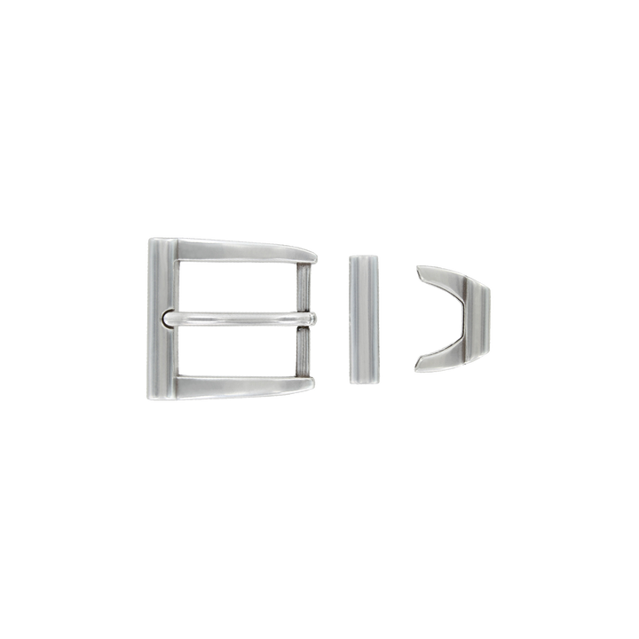 1-1/8 inch Arc Silver Belt Buckle Set