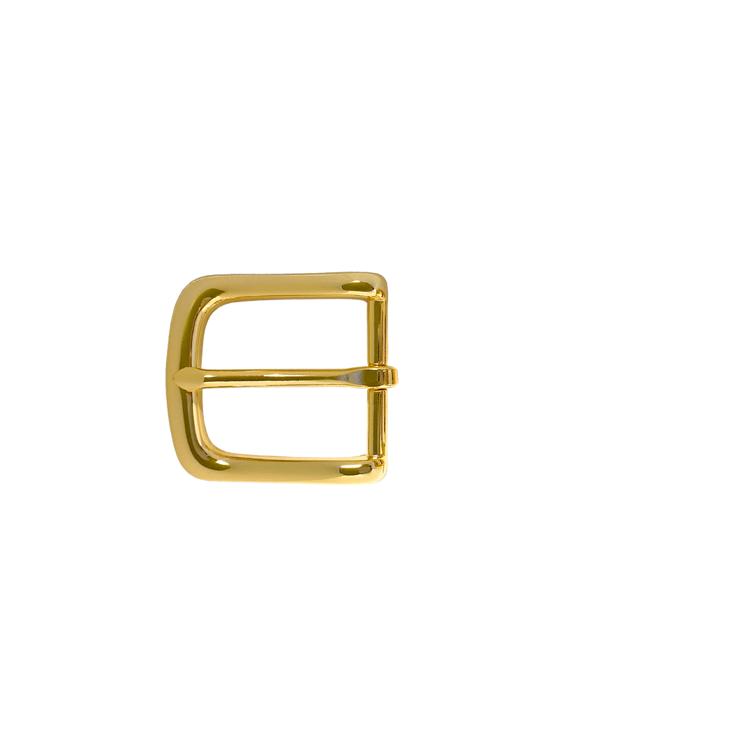 1-1/4 inch Rounded Edge Gold Belt Buckle Set