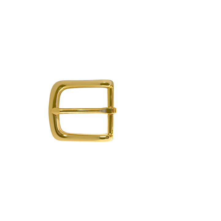 1-1/4 inch Rounded Edge Gold Belt Buckle Set