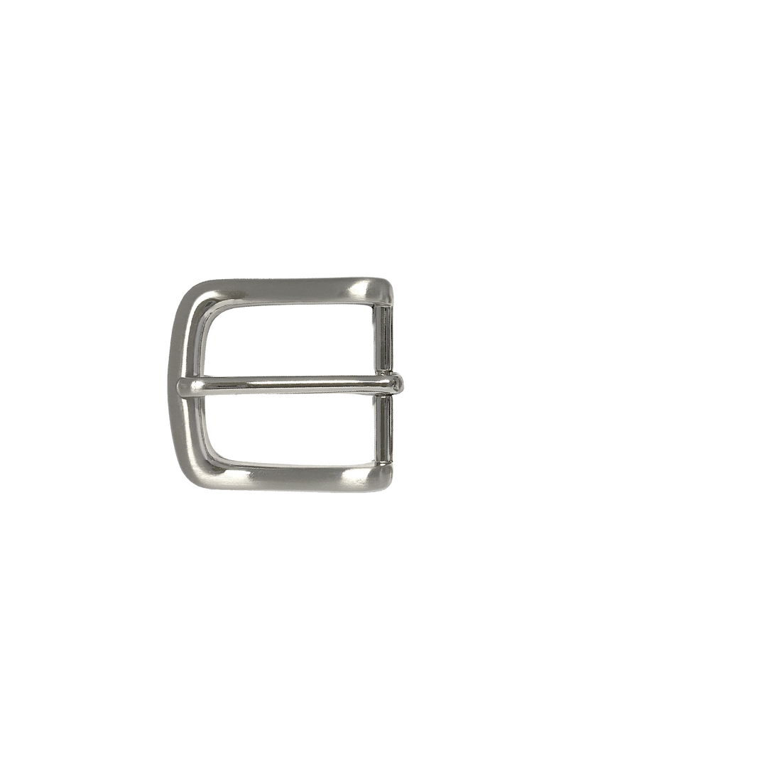1-1/4 inch Rounded Edge Silver Belt Buckle Set