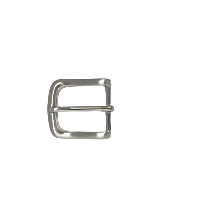 1-1/4 inch Rounded Edge Silver Belt Buckle Set