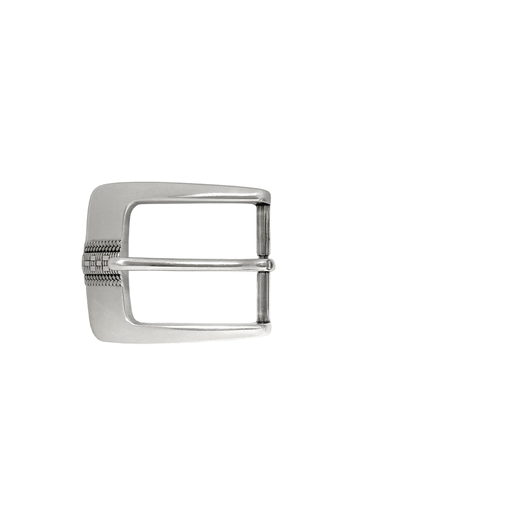 1-3/8 inch Silver Patterned Western Belt Buckle Set