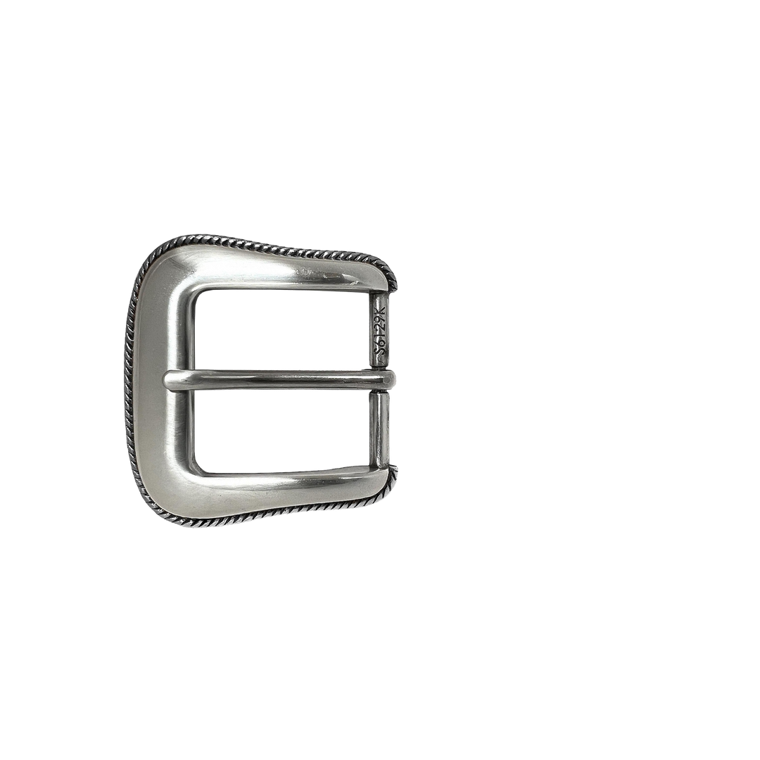 1-3/8 inch Silver Vintage Rope-Edge Western Belt Buckle Set