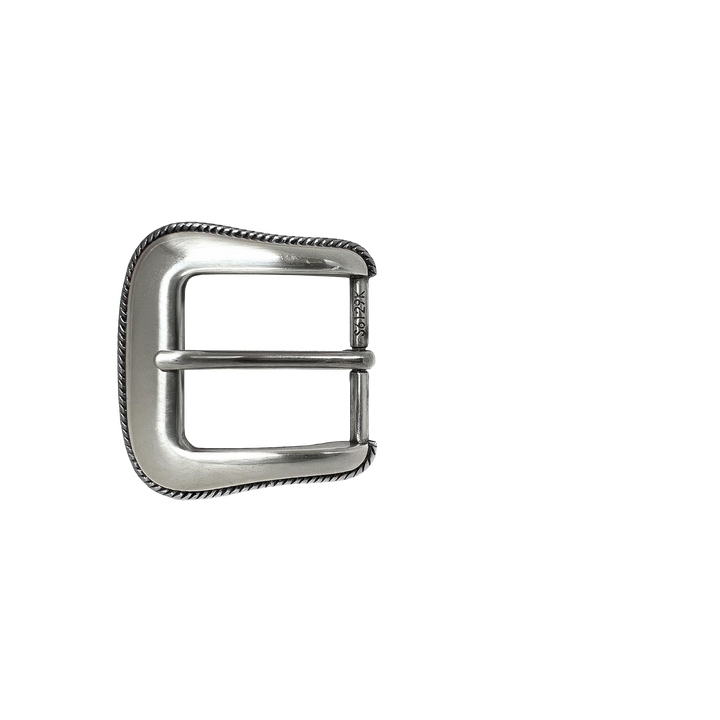 1-3/8 inch Silver Vintage Rope-Edge Western Belt Buckle Set