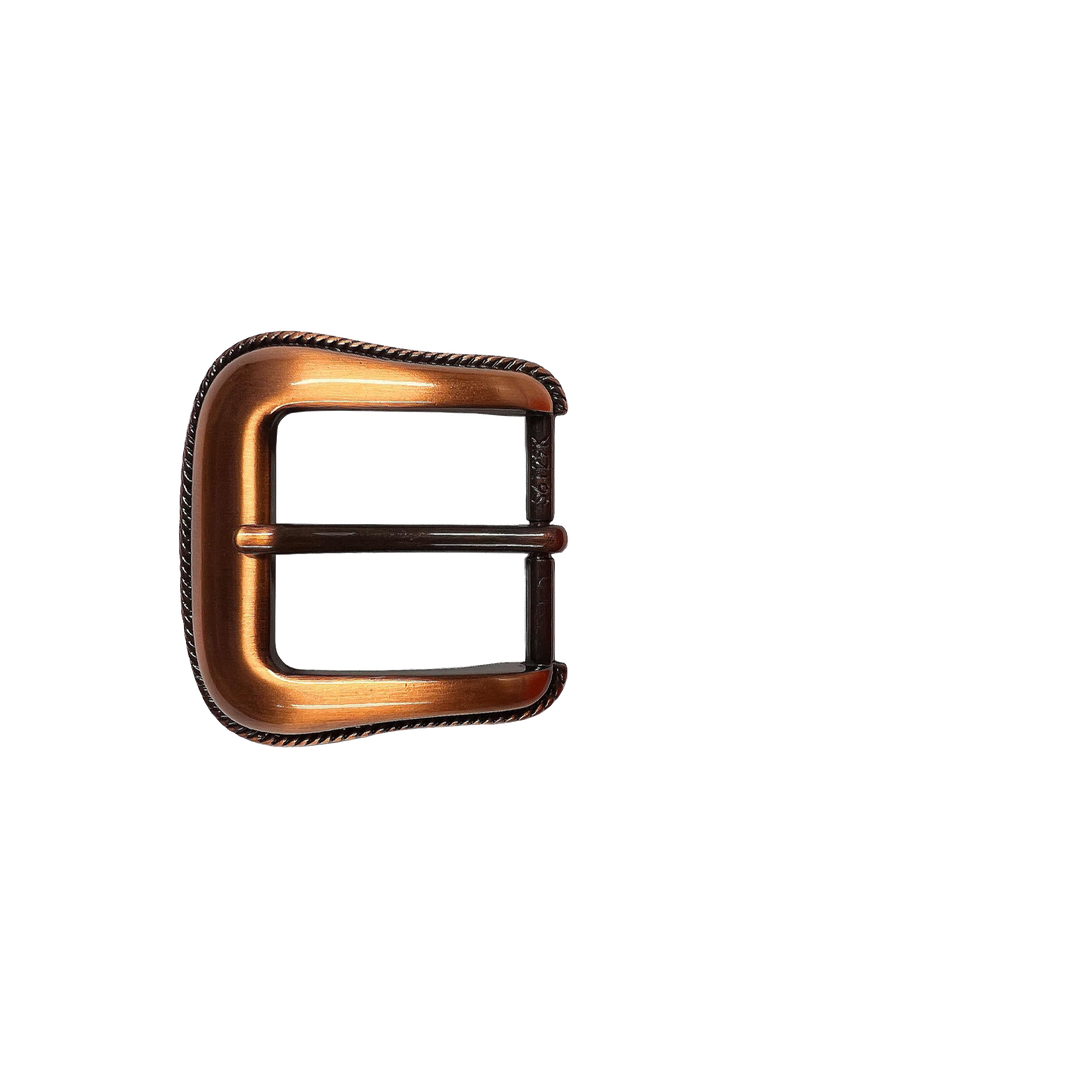 1-3/8 inch Copper Vintage Rope-Edge Western Belt Buckle Set