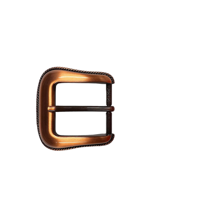 1-3/8 inch Copper Vintage Rope-Edge Western Belt Buckle Set